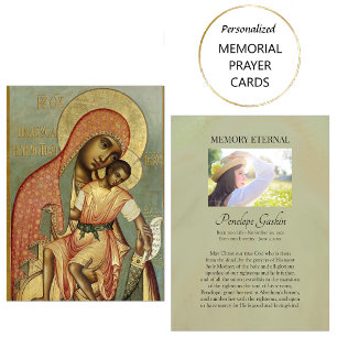 De Lugar Theotokos e Bebê Jesus Ortodoxo Cartão Funeral