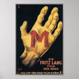 De "m" do clássico poster 1931 de filme de terror