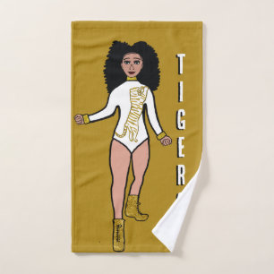 De Mão Dançarina/Maiorette Toalha Branca Dourada Tigre 2