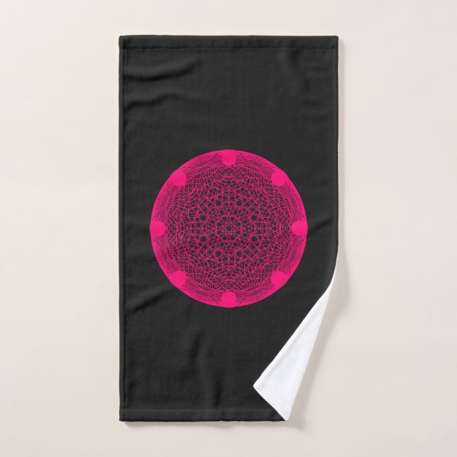 De Mão Neon Mandala Black Hand Toalha - Personalizável (Toalha de mão)