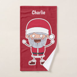 De Mão Papais noeis engraçados nome personalizado toalha 