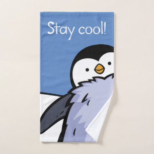 De Mão Pintinho Pinguim Feche A Toalha Do Banho