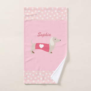 De Mão Presente personalizado do Dachshund toalha