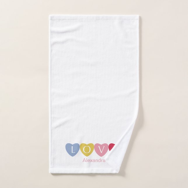 De Mão Toalha personalizada com monograma simples coração (Toalha de mão)