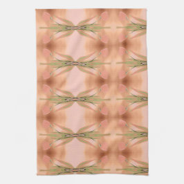 De Mão Toalha Rosa Com Tulipas