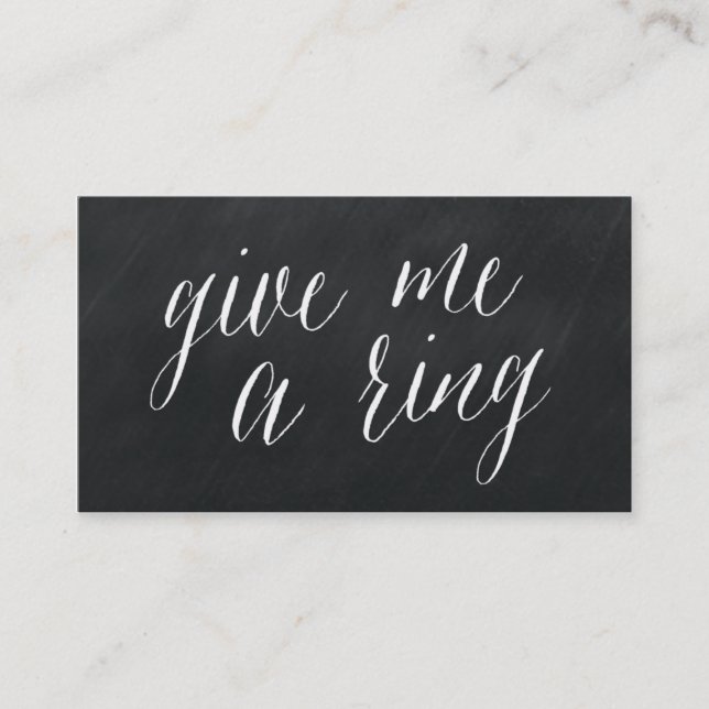 Dê-me um anel cartões de visitas modernos do (Frente)