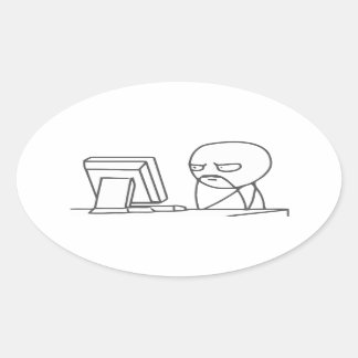 ‏ de memória de Cara do computador - Adesivos Oval