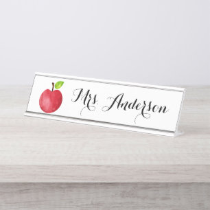 De Mesa A aguarela Apple personalizou a placa conhecida do