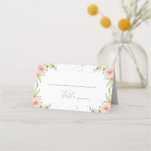 De Mesa Cartão Floral e Dourado Elegante
