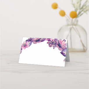 De Mesa Cartão floral roxo. Flores para casamentos Rosa