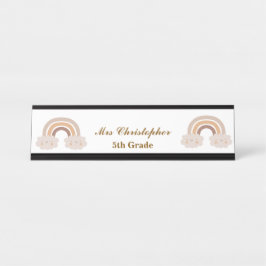 De Mesa Placa Personalizada Arco-íris Nome Professor Nota