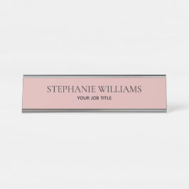 De Mesa Placa Personalizada Rosa Minimalista