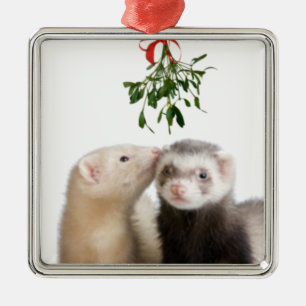 De Metal A doninha Smooches o ornamento