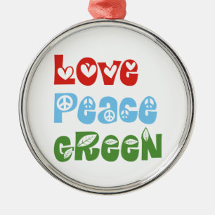 De Metal Amor, Paz, ornamento personalizado verde