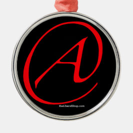 De Metal Ateu um vermelho no ornamento preto quadro