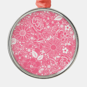 De Metal Belezas Botânicas Lt Cor-de-rosa Ornamento Redondo