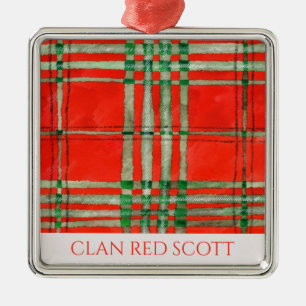 De Metal CLAN RED SCOTT Premium - Ornamento Quadrado