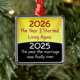 De Metal Divorciar 2025 Novos começos Ornamento Metálico