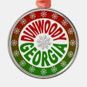 De Metal Dunwoody Georgia ornamento verde vermelho