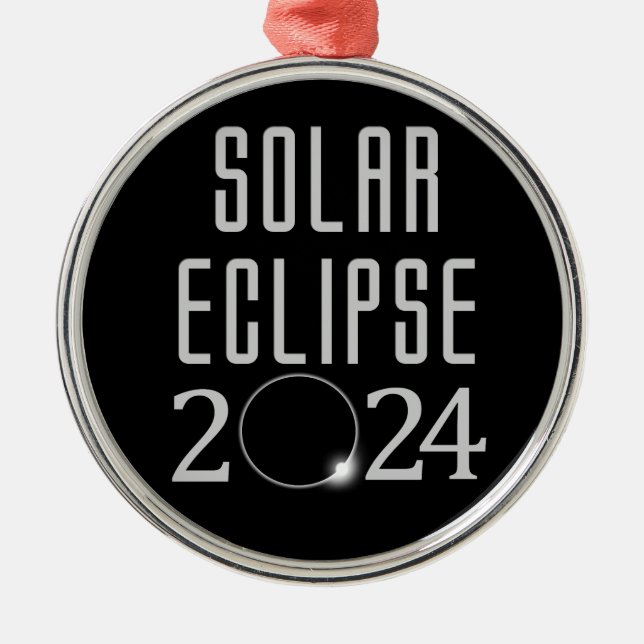 De Metal Eclipse Solar 2024 Ornamento Comemorativo (Frente)