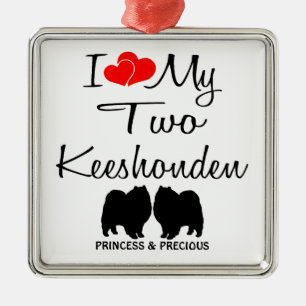 De Metal Eu Amo Meu Ornamento Keeshonden