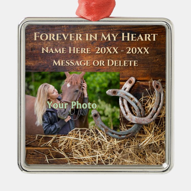 De Metal FOTO Rusta Personalizada, Ornamento Memorial do Ca (Frente)