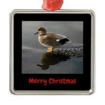 Gadwell Duck Feliz Natal Ornamento Metálico