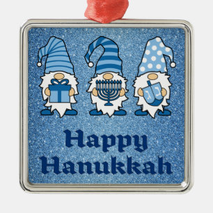 De Metal Hanukkah Gnomos Trio Ornamento