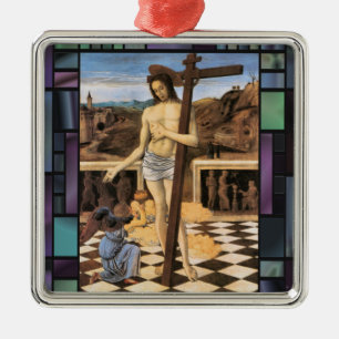 De Metal Jesus Cross Vintage Art Bellini Ornamento