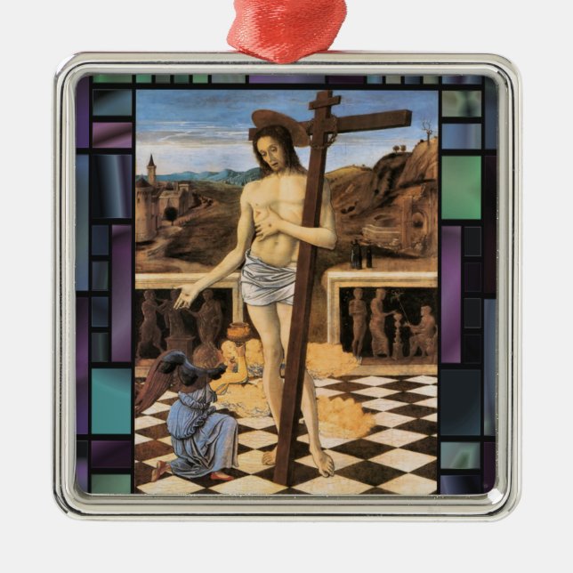De Metal Jesus Cross Vintage Art Bellini Ornamento (Frente)