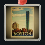 De Metal Linha do Skyline da Viagens vintage do Ornamento d<br><div class="desc">Um ornamento exclusivo de Boston Massachusetts,  com o porto em linha de horizonte centro.</div>
