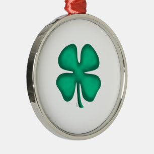 De Metal Lucky 4 Leaf Trevo Irlandês branco r ornamento pre