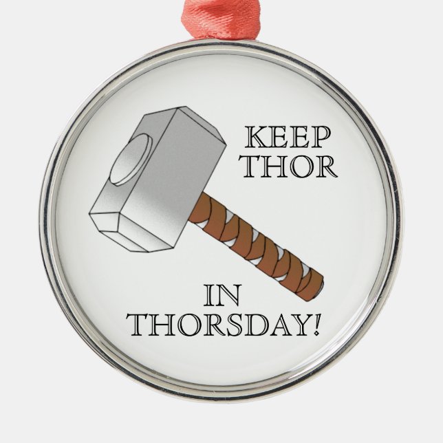 De Metal Mantenha o Thor em Thorsday! Ornamento (Frente)