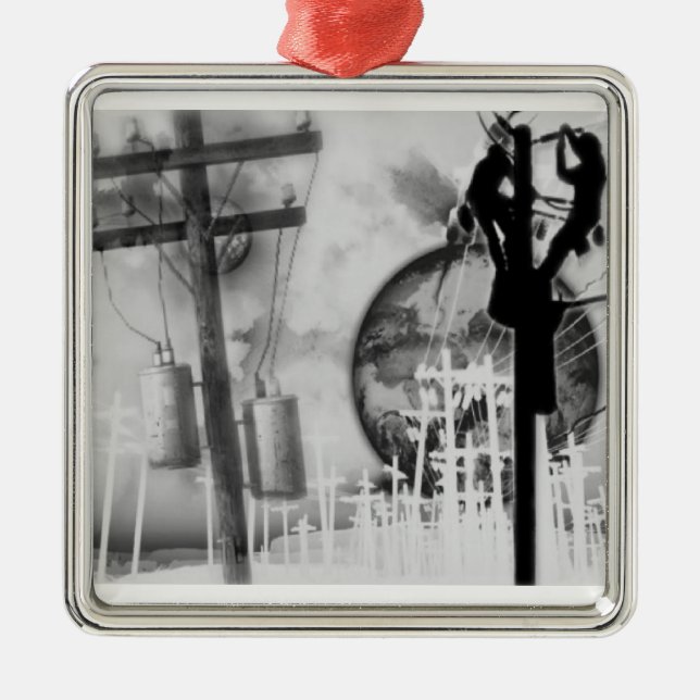 De Metal O ornamento do lineman (Frente)