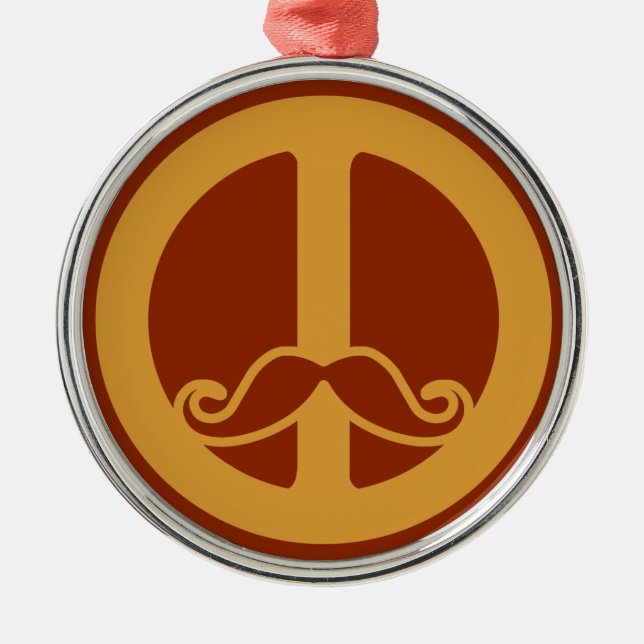 De Metal O ornamento do Peace Stache (Frente)