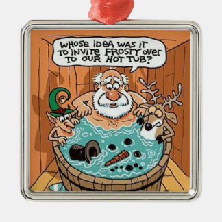 De Metal O papai noel derretido gelado Scared o ornamento