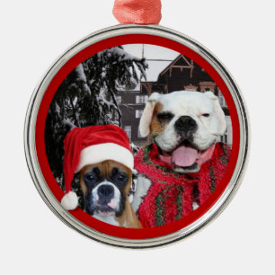 De Metal O pugilista do Natal persegue o ornamento redondo
