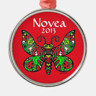 De Metal O VERMELHO do ornamento da borboleta *customize!