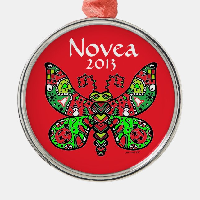 De Metal O VERMELHO do ornamento da borboleta *customize! (Frente)