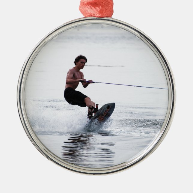 De Metal Ornamento adolescente do Wakeboarder (Frente)