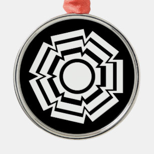 De Metal Ornamento Arredondado Floral Groove Premium