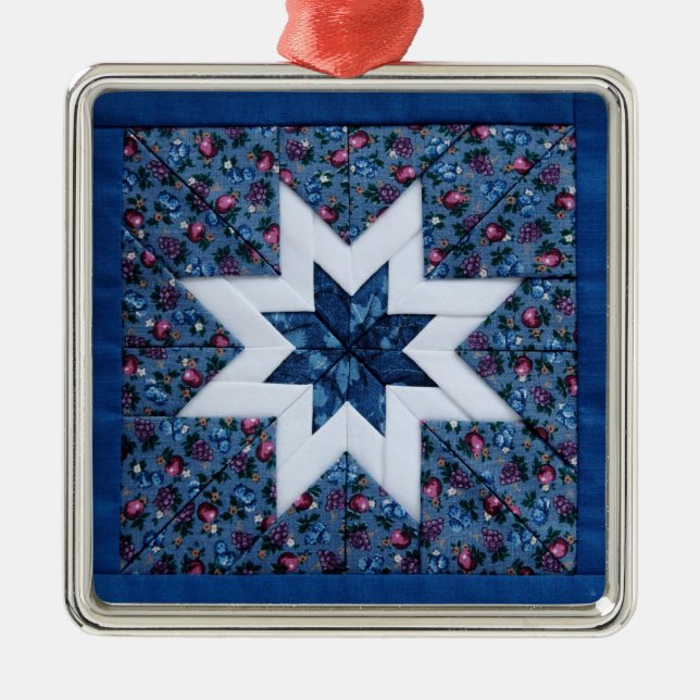 De Metal ornamento azul do prêmio da estrela da edredão (Frente)