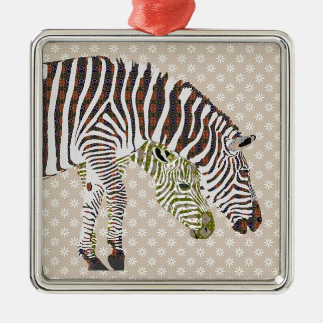 De Metal Ornamento boémio das zebras (Frente)