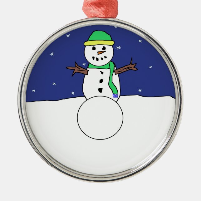 De Metal Ornamento Cartoon Snowman (Frente)