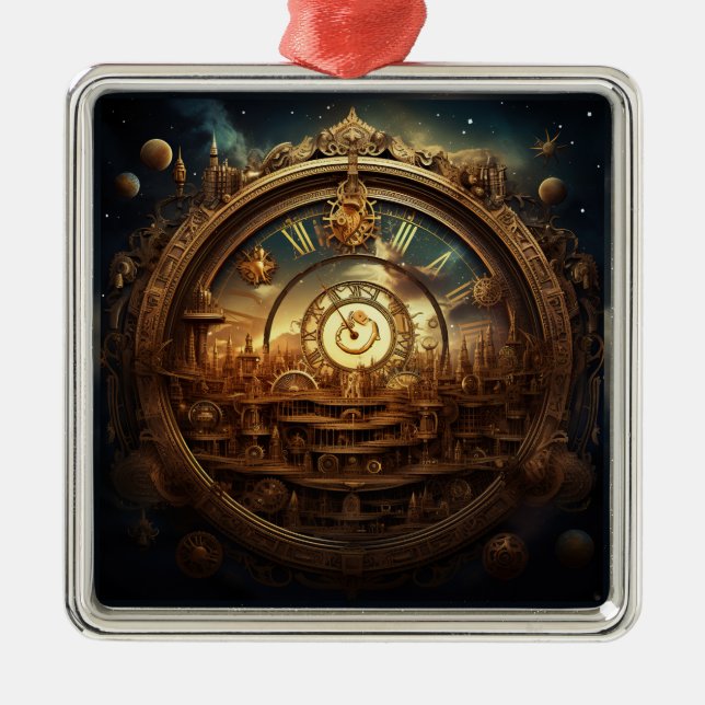 De Metal Ornamento Celestial Steampunk (Frente)