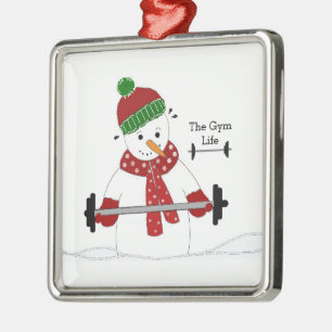 De Metal Ornamento Cerâmico Gym Life Snowman