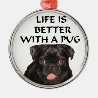 De Metal ornamento com pug preto