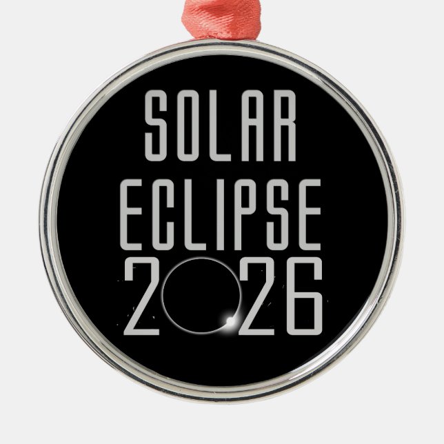 De Metal Ornamento Comemorativo do Eclipse Solar 2026 (Frente)