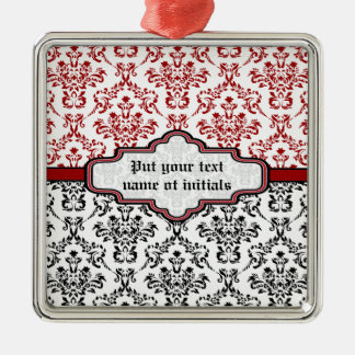 De Metal ornamento cor damasco preto vermelho branco person