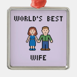 De Metal Ornamento da esposa do mundo do pixel o melhor